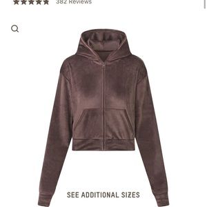 SKIMS Velour Zip Up Jacket